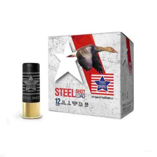PPU Stars & Stripes Steel Shotshell 12 Gauge 3 in #BB, 1-1/8 oz, 1500 fps, 25 Rounds