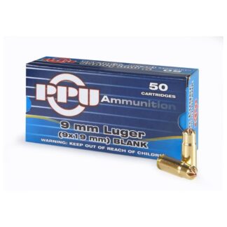 PPU PPB9L 9mm Luger Blank Ammo, 50 Rounds