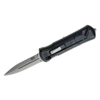 Battenfeld Smith & Wesson MPOTF10 OTF Assisted Knife 3.5 in AUS-8 Bead-Blasted Spear Point (Black)