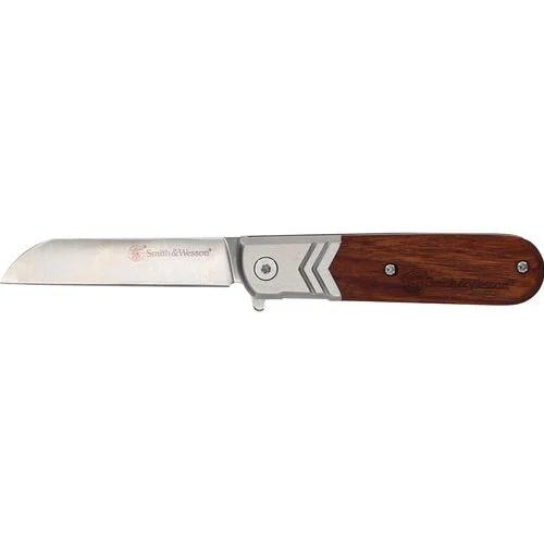 Smith & Wesson Executive Spring Assist Barlow Knife 2 3/4" Blade Wood Handle