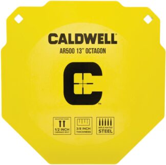 Caldwell AR500 13 in Octagon Steel Target, Yellow