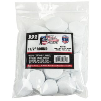Pro-Shot 1-1/2 in Round Cotton Flannel Cleaning Patches, 600 Count (6mm-.30 Cal)