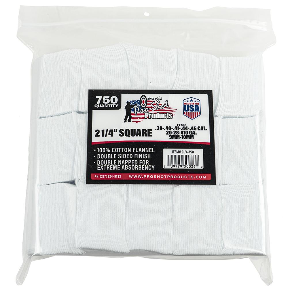 Pro-Shot 2 1/4 in Square Cotton Cleaning Patches for .38-.45 and .20/.410 (750 Count)