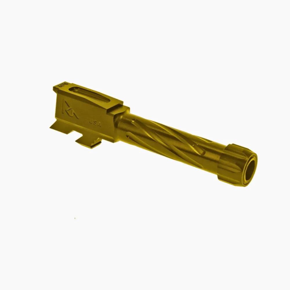 RIVAL ARMS Precision V1 Match Grade 9mm Luger Threaded Barrel for Glock 43/43X, 3.41 in Gold PVD