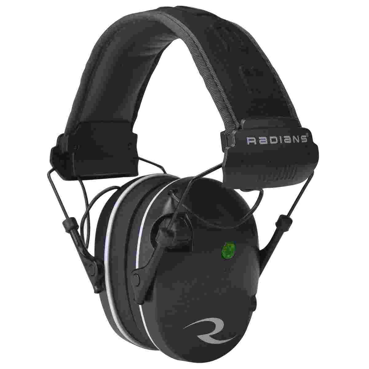 Radians R3200 Dual Mic Electronic Earmuff 23 dB, 3.5mm Stereo Jack, Black/Gray