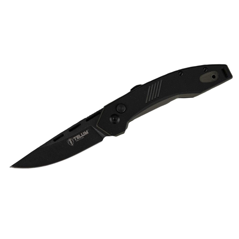 Rock Ridge Outdoors Telum Incinerator Automatic Knife, 3.5 in S35V Stone-Washed Blade
