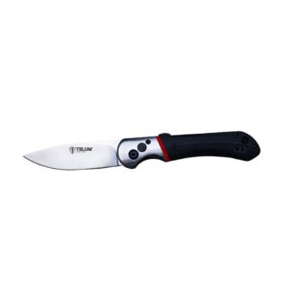 Rock Ridge Outdoors Telum Tremor Push-Button Automatic Knife, 3.5 in S35V Satin Blade, Black G10