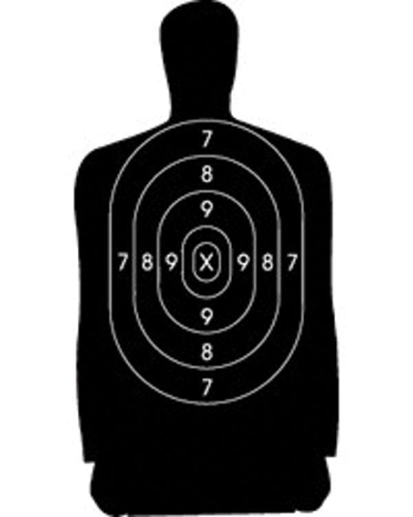 Speedwell Targets Official NRA Police Qualification Silhouette Target, 25 yd, 500/Pack