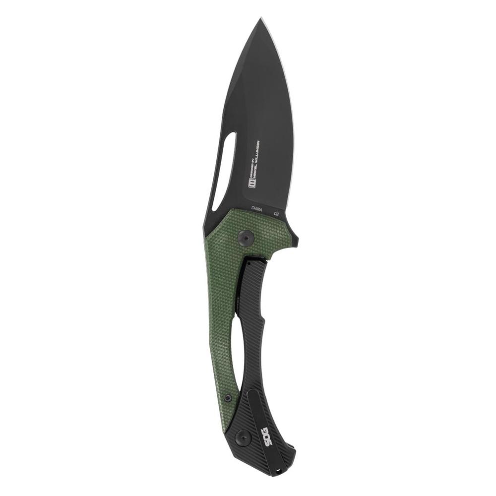 SOG Bulwark Folding Knife 3 in Drop-Point Blade Cryo D2 Steel