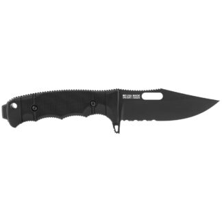 SOG SEAL FX Clip Point Knife 4.30" Blade Partially Serrated Black