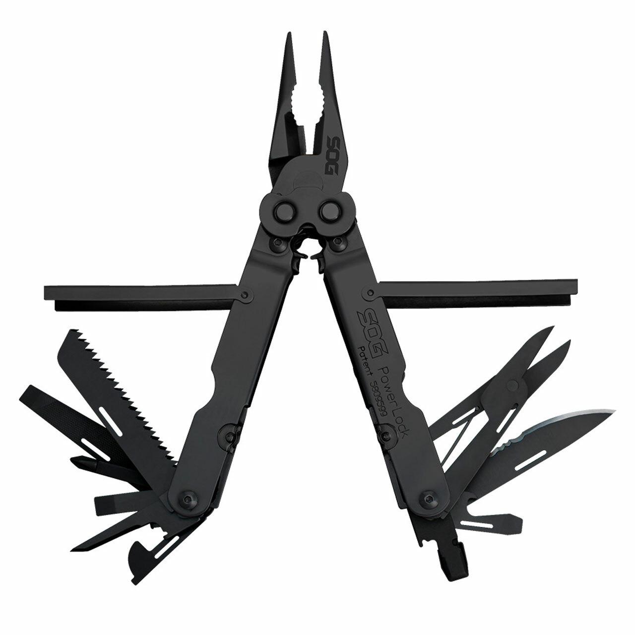 SOG PowerLock EOD 18-Tool Multi-Tool, 420 Stainless Steel, Black Oxide, 7 in