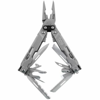 SOG PowerAccess Deluxe Multi-Tool, 21 Tools, Stone Wash Finish, 12-Piece Hex Bit Kit