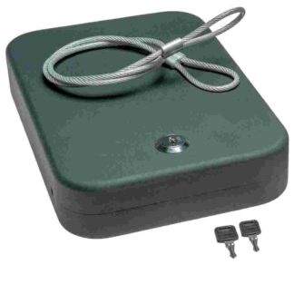 Snap Safe Extra Large Lock Box Key Lock 10x7x2 in, Black Steel, Cable Included