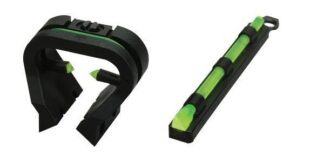 Hi-Viz Tri-Viz Any Vent Rib Fiber Optic Sight Set (Black, Green), Front and Rear Combo