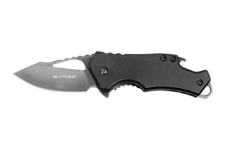 Sarge Knives Fuse Assisted Opening Pocket Knife, 2.375 in Blade, Black Anodized Aluminum