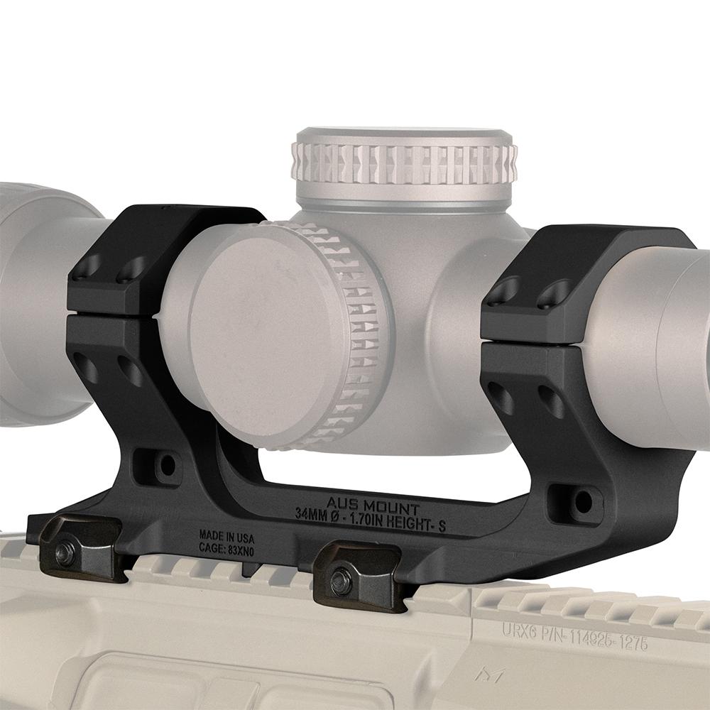 Reptilia AUS Mount 34mm 1.70" Picatinny Scope Mount, 7075-T6 Aluminum, Black