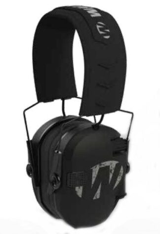 Walkers Razor Freedom Series Electronic Muff, 23 NRR, Over-the-Head, Black/Distressed Logo