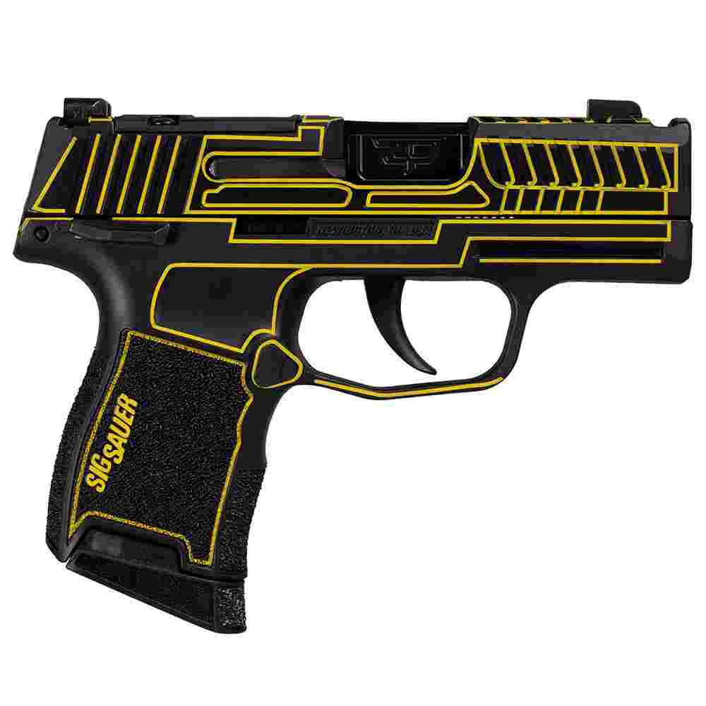 SIG Sauer P365 Outlander Yellow Laser 9mm Micro-Compact 3.1 in Black Barrel