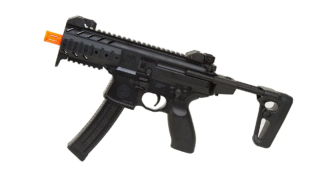 SIG Sauer SIG1 MPX Spring-Operated Airsoft Rifle, 6mm Plastic BB, 26-Round Mag with 500-Round Reservoir