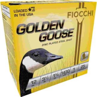 Fiocchi Golden Goose 12 Gauge 3.5 in Steel #1 Waterfowl Shotshell, 1-5/8 oz, 25 Rounds