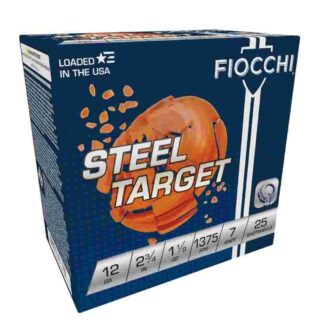 Fiocchi 12 Gauge Target Steel Shotshells 2-3/4" 1-1/8 oz #7 Steel Shot, 25 Rounds