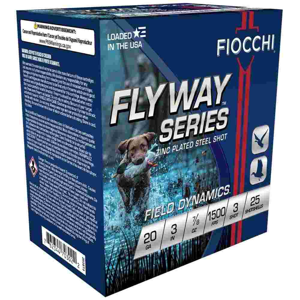 Fiocchi Flyway Steel Shotshells 20 Gauge 3" 7/8 oz #3 25/ct