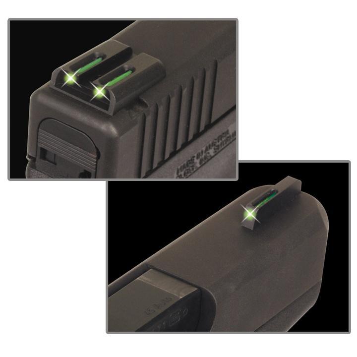 Truglo TFO Tritium/Fiber-Optic Day/Night Sights Front Green Rear Green, Front/Rear Set