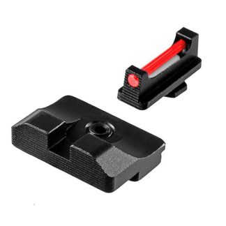 TRUGLO Fiber-Optic Pro Front/Rear Sight Set, High, Red Fiber, Blacked-Out Rear