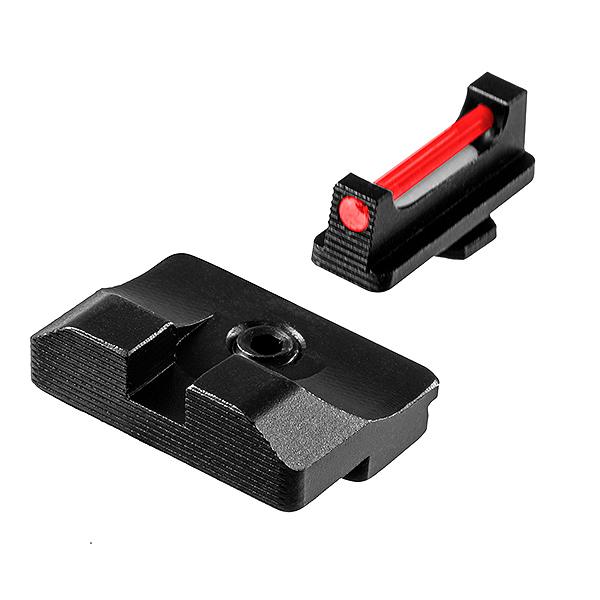 TRUGLO Fiber-Optic Pro Front/Rear Sight Set, High, Red Fiber, Blacked-Out Rear