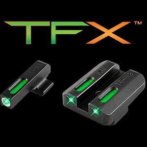Truglo TG13FN3A TFX 3-Dot Tritium/Fiber Optic Sights, Green Tritium, White Outline, Fortress Finish