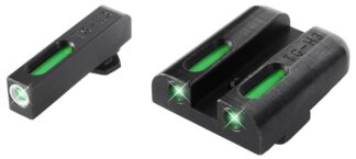 Truglo TFX Tritium/Fiber-Optic 3-Dot Front/Rear Sights, Green/White, Low Height