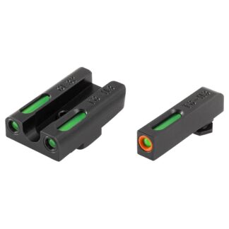 Truglo TFX Pro Tritium/Fiber Optic Sights for Glock 42/43 (Orange Outline, Green Tritium)