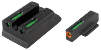 Truglo TFX Pro Tritium/Fiber Optic Day/Night Sights, U-Notch Rear, Orange Outline Green Tritium