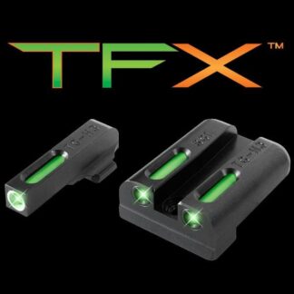 Truglo TFX Tritium/Fiber-Optic Day/Night Sights - SIG #8/#8 Set, White Outline (Green Tritium)