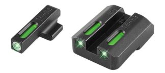 Truglo TFX Tritium Fiber Optic Day/Night Sights for Walther PPS (Except M2), White Outline, Green