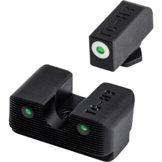 Truglo Tritium Pro Front/Rear Night Sights, Square Front Low Set, White/Green Tritium