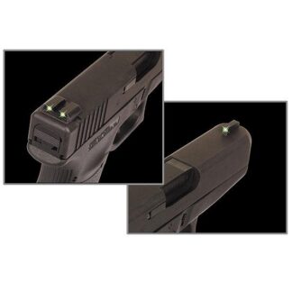 Truglo TG231N1 Tritium Night Sights Novak LoMount Cut .260/.450, Green Front/Green Rear