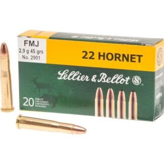 Sellier & Bellot .22 Hornet 45 gr FMJ 20-Round Rifle Ammo