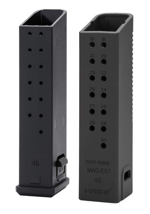 KRISS Mag-Ex2 Extension Kit 9mm 40-Round, Black Polymer, Fits Glock 17