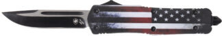 Templar Knife LUS331 Gen II US Flag Large OTF Drop Point 440C SS 3.50 in Black Oxide Stonewashed