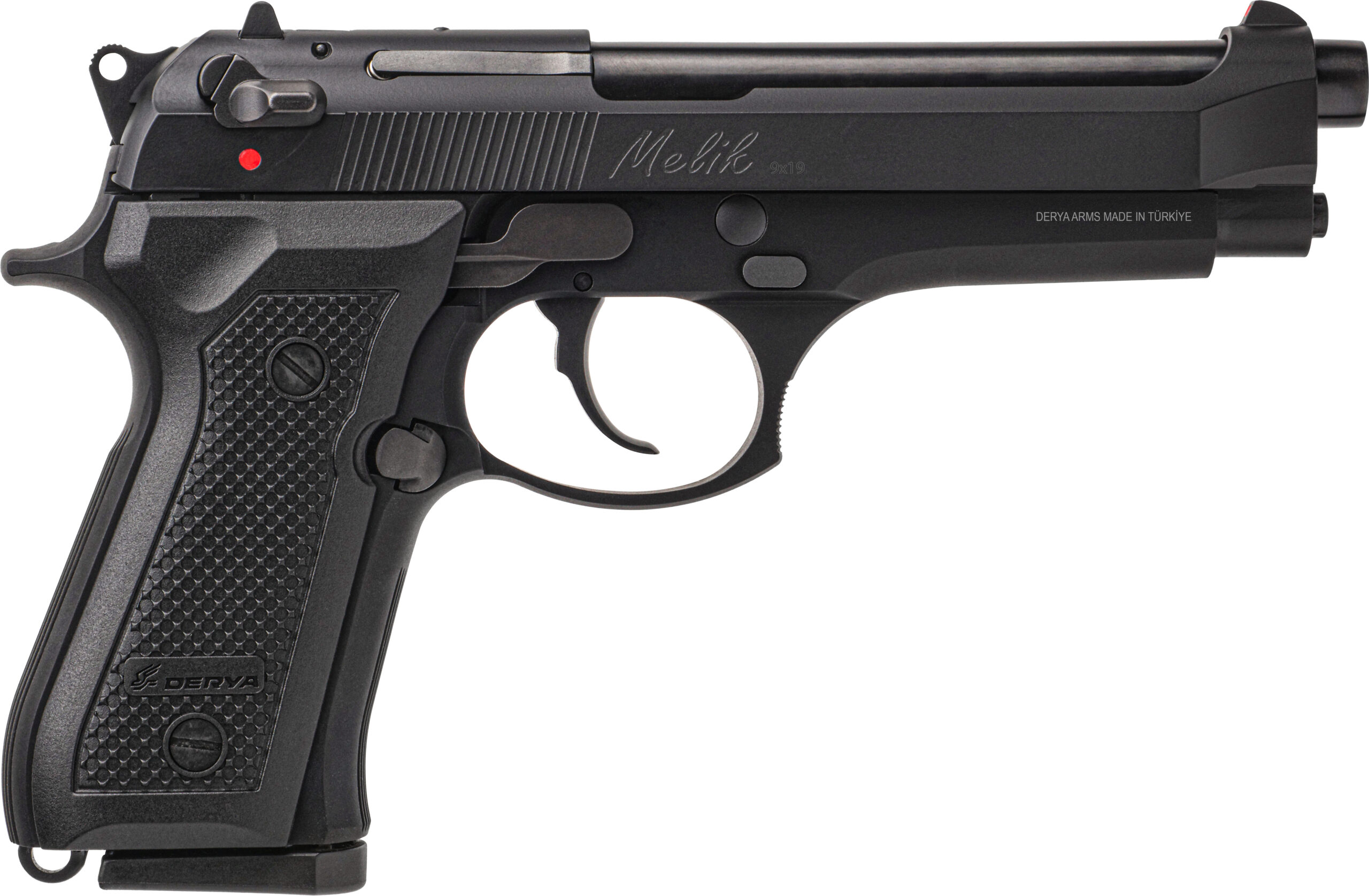 Derya Melik 9mm Semi-Auto Pistol, 4.9 in Barrel, Decocker Safety, Fixed Sights