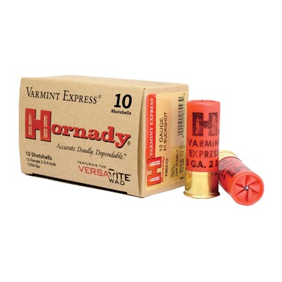 Hornady Varmint Express 12 Gauge 2.75 in #4 Buckshot 24 Pellets Lead, 10 Shells/Box