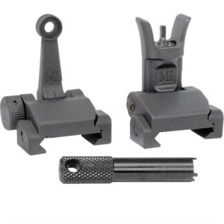 Midwest Industries Combat Rifle Sight Set Flip-Up Front/Rear, Black, 1.50 MOA