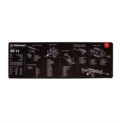 TekMat AR-15 Ultra 44 Cleaning Mat 44 in Black/White Rubber
