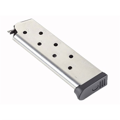 Wilson Combat 1911 Full-Size 8-Round Magazine, Stainless Steel Tube, Poly Base Pad