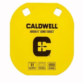 Caldwell AR500 5in Yellow Gong Hanging Steel Target (0.38in Thick)