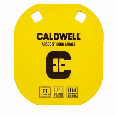Caldwell AR500 5in Yellow Gong Hanging Steel Target (0.38in Thick)