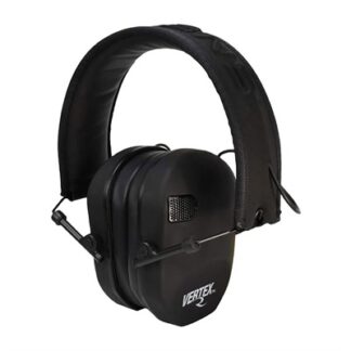 Radians Vertex Slim Electronic Earmuff, 85 dB Over-the-Head, Black