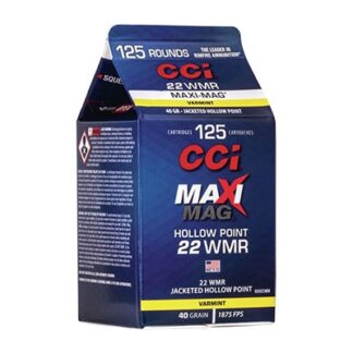 CCI Maxi-Mag .22 WMR 40 Grain JHP Ammunition 125 Rounds