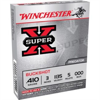 Winchester Super-X .410 Bore 3 in #000 Buckshot, 5 Pellets Per Shell, 5 Rounds Per Box